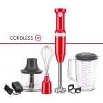 KitchenAid Cordless Variable Speed Hand Blender with Chopper and Whisk Attachments, Passion Red thumbnail 1