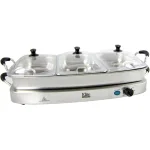 Elite Platinum Triple Deluxe Warming Tray and Buffet Server Set with 7.5 Qt. Stainless Steel Pan thumbnail 1