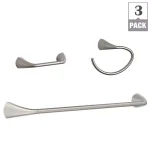 KOHLER Alteo 3-Piece Brushed Nickel Bathroom Hardware Set: Towel Bar, Towel Ring, and Toilet Paper Holder thumbnail 2