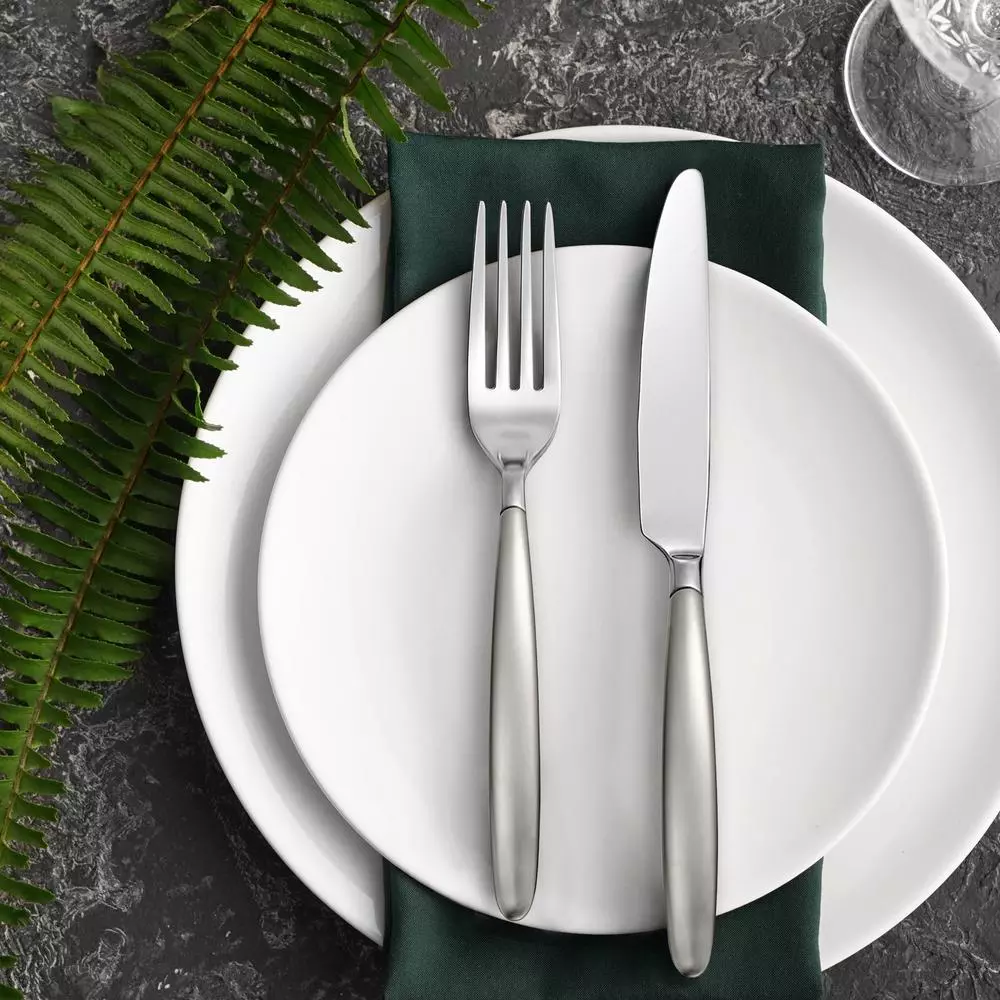 Skandia Tidal Frosted 20-Piece Flatware Set, Service for 4, 18/0 Stainless Steel