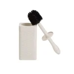 Mind Reader 12 in. Plastic Toilet Brush and Holder Set, Ivory thumbnail 4