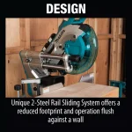 Makita 10 in. Dual-Bevel Sliding Compound Brushless Cordless Miter Saw with Folding Stand Kit thumbnail 5