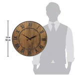 Infinity Instruments Wine Barrel 24 in. Wood and Steel Round Wall Clock thumbnail 6