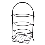 Creative Home 3-Tier Black Iron Buffet Caddy Serving Rack with Napkin and Flatware Holders thumbnail 3