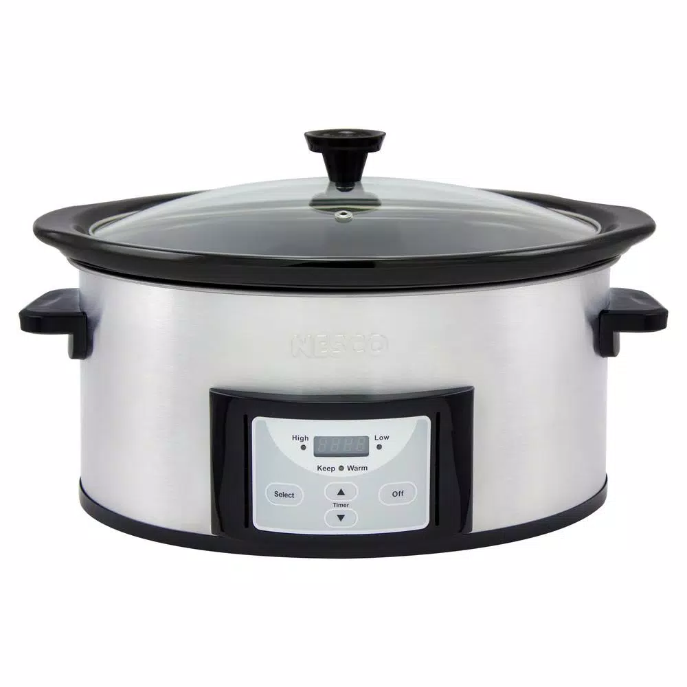 NESCO Pick-a-Pot 6 Qt. Stainless Steel Digital Slow Cooker with 3 Removable Ceramic Pots