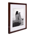 DesignOvation Gallery Wood Picture Frame Set, Walnut Brown, 11x14 in. Matted to 8x10 in. (Set of 4) thumbnail 3