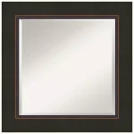 Amanti Art Milano 26 in. Square Beveled Edge Bathroom Vanity Mirror, Bronze Wood Frame thumbnail 1