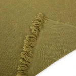 Noble House Brindle Olive Green Cotton Throw Blanket with Geometric Pattern and Fringes thumbnail 2