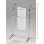 Kings Brand Furniture Minimalist 4-Bar Free-Standing Towel Rack in Polished Chrome thumbnail 3