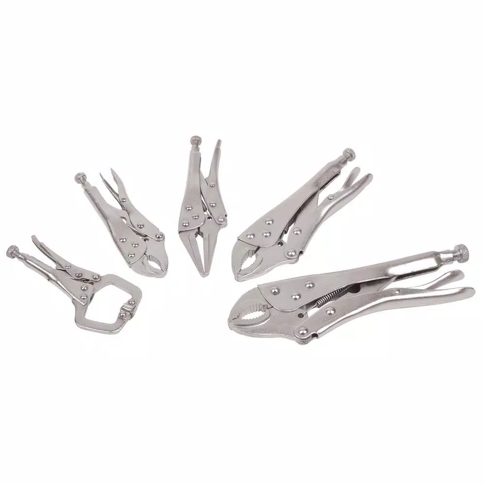 King 5-Piece Assorted Locking Grip Pliers Set, Drop-Forged Heat-Treated Steel
