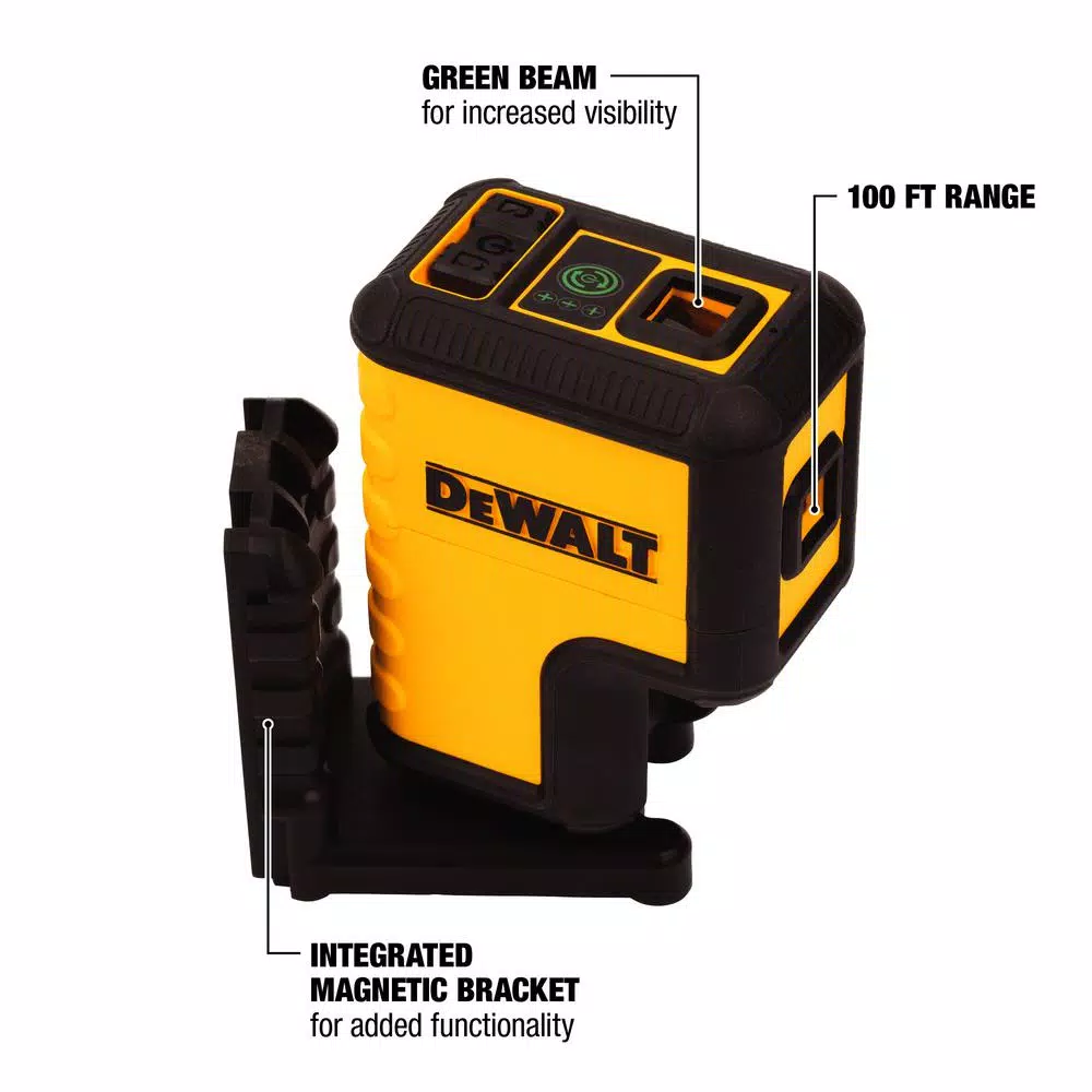 DEWALT 120 ft. Green Self-Leveling 3-Spot Laser Level with Case