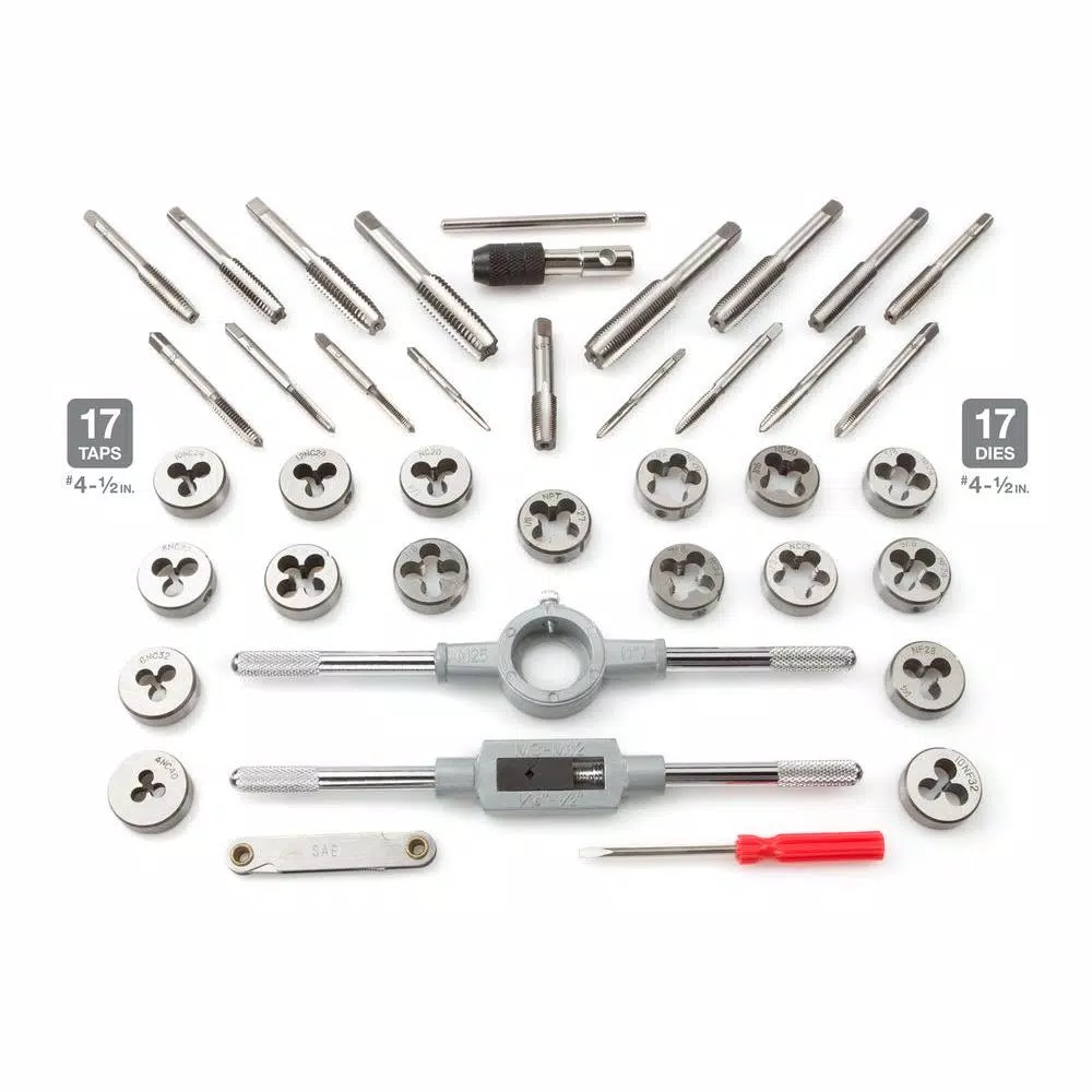 TEKTON 39-Piece Inch Tap and Die Set, SAE Coarse and Fine Sizes