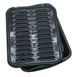 Range Kleen 2-Piece Heavy Duty Porcelain Broiler Pan Set, Black thumbnail 1