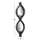 LITTON LANE Eclectic Figure Eight Black Metal Mesh Wall Sconces with Mirror Inlays, Set of 2 thumbnail 4