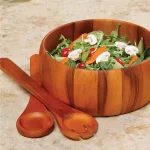 Gibson Home Laroda 3-Piece Acacia Wood Salad Bowl Set with Serving Fork and Spoon thumbnail 3