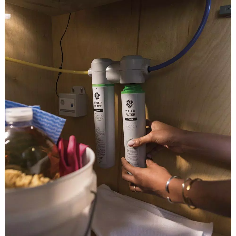 GE Under Sink Dual Flow Water Filtration System, NSF Certified, Reduces Lead & Chlorine