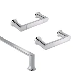 MOEN Genta 3-Piece Chrome Bath Hardware Set: 24 in. Towel Bar, Hand Towel Bar, and Toilet Paper Holder thumbnail 1