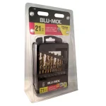 BLU-MOL 21-Piece Titanium M2 High Speed Steel Twist Drill Bit Set with Index Case thumbnail 2