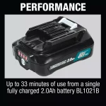 Makita 12V MAX CXT Cordless Vacuum Kit with 2.0 Ah Battery (LC09A1) thumbnail 12