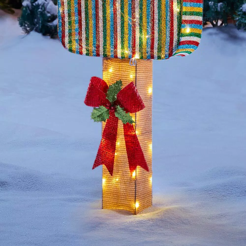 Home Accents Holiday 42 in. Warm White 60-Light LED Ice Cream Yard Decoration
