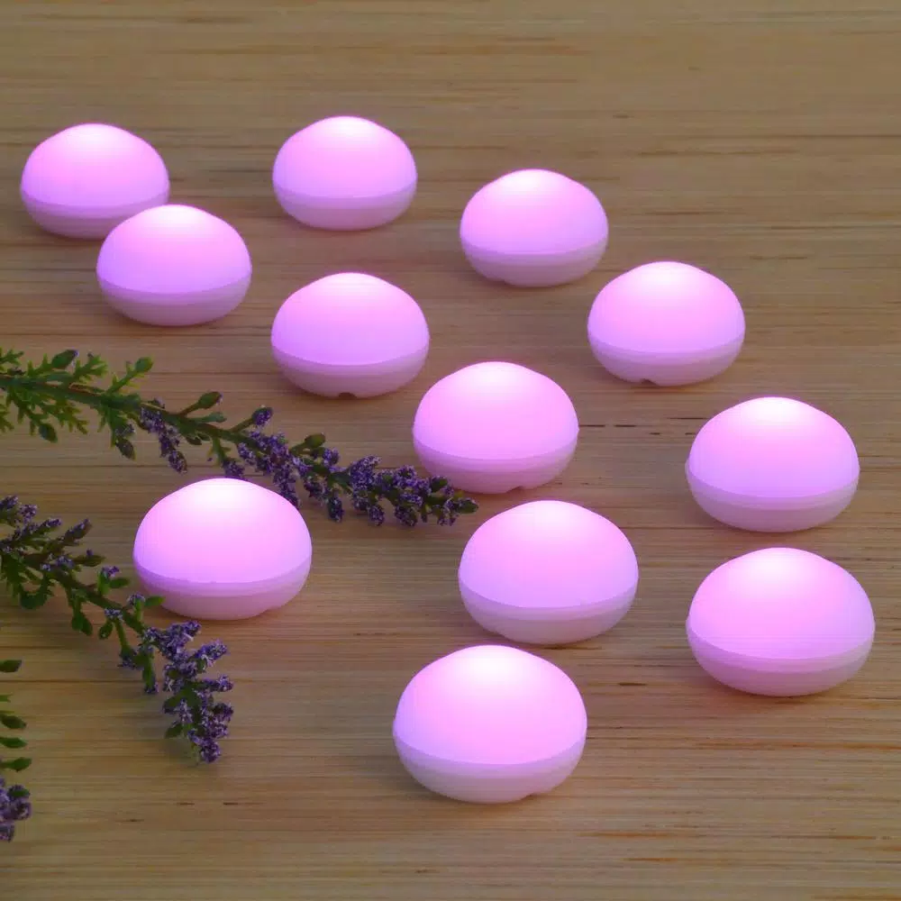 LUMABASE Pink Floating Blimp LED Lights, Waterproof Battery Operated Decorative Lights (12-Count)