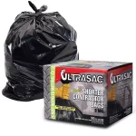 Ultrasac 33 Gallon Short Contractor Trash Bags with Flaps, 3 Mil, 50 Count thumbnail 1
