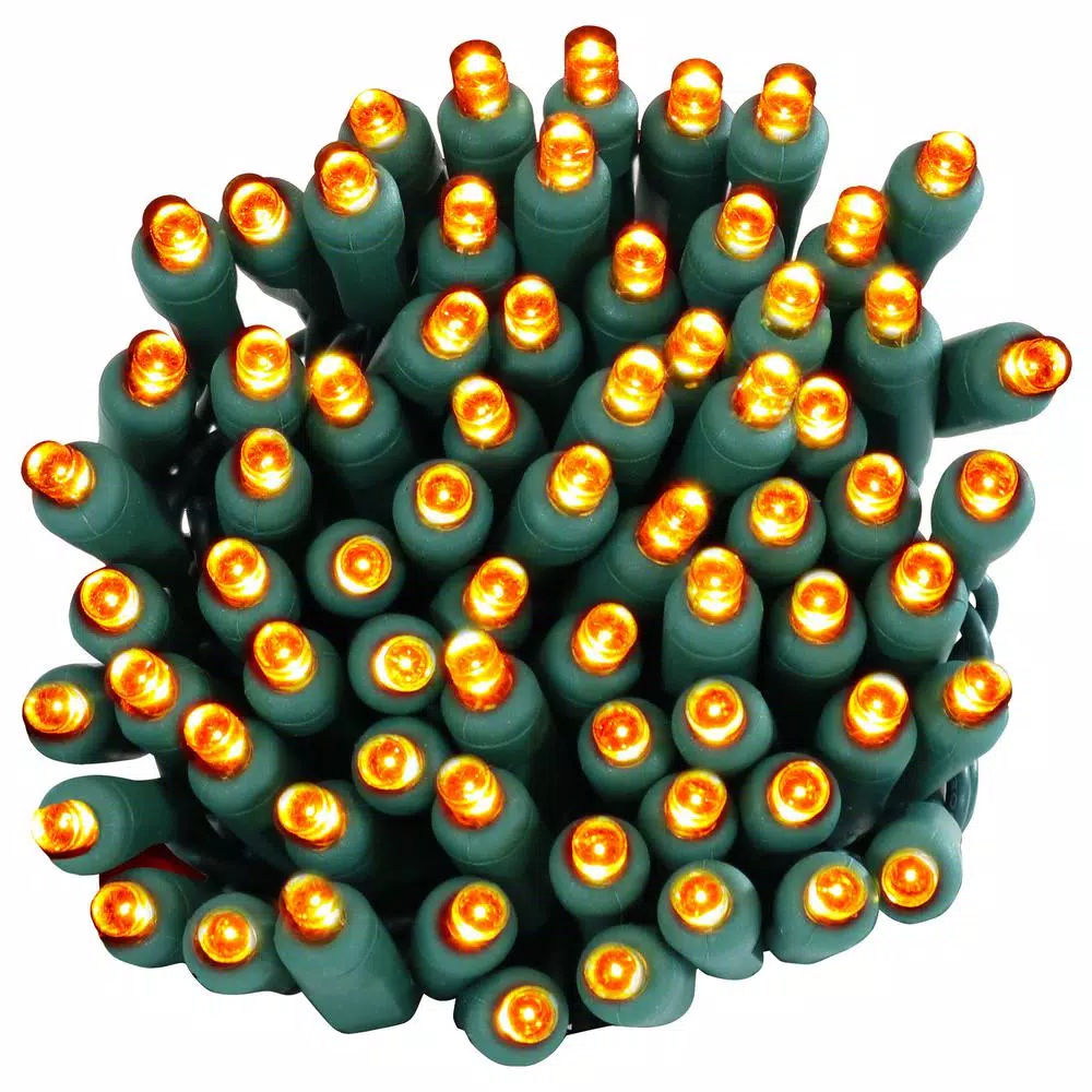 Sunnydaze Decor 22 ft. Orange LED Angle String Lights, 70-Count Novelty Bulbs, Indoor/Outdoor