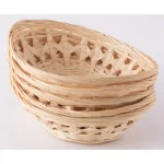 Vintiquewise Natural Bamboo Oval Storage Baskets and Bread Serving Trays, Set of 5 thumbnail 4
