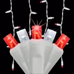 Wintergreen Lighting SoftTwinkle 7 ft. LED Icicle Lights, 70 Red and Cool White Lights thumbnail 1