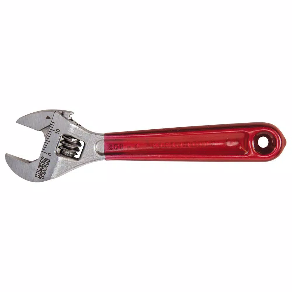 Klein Tools 4 in. Adjustable Wrench, 1/2 in. Capacity, Forged Alloy Steel