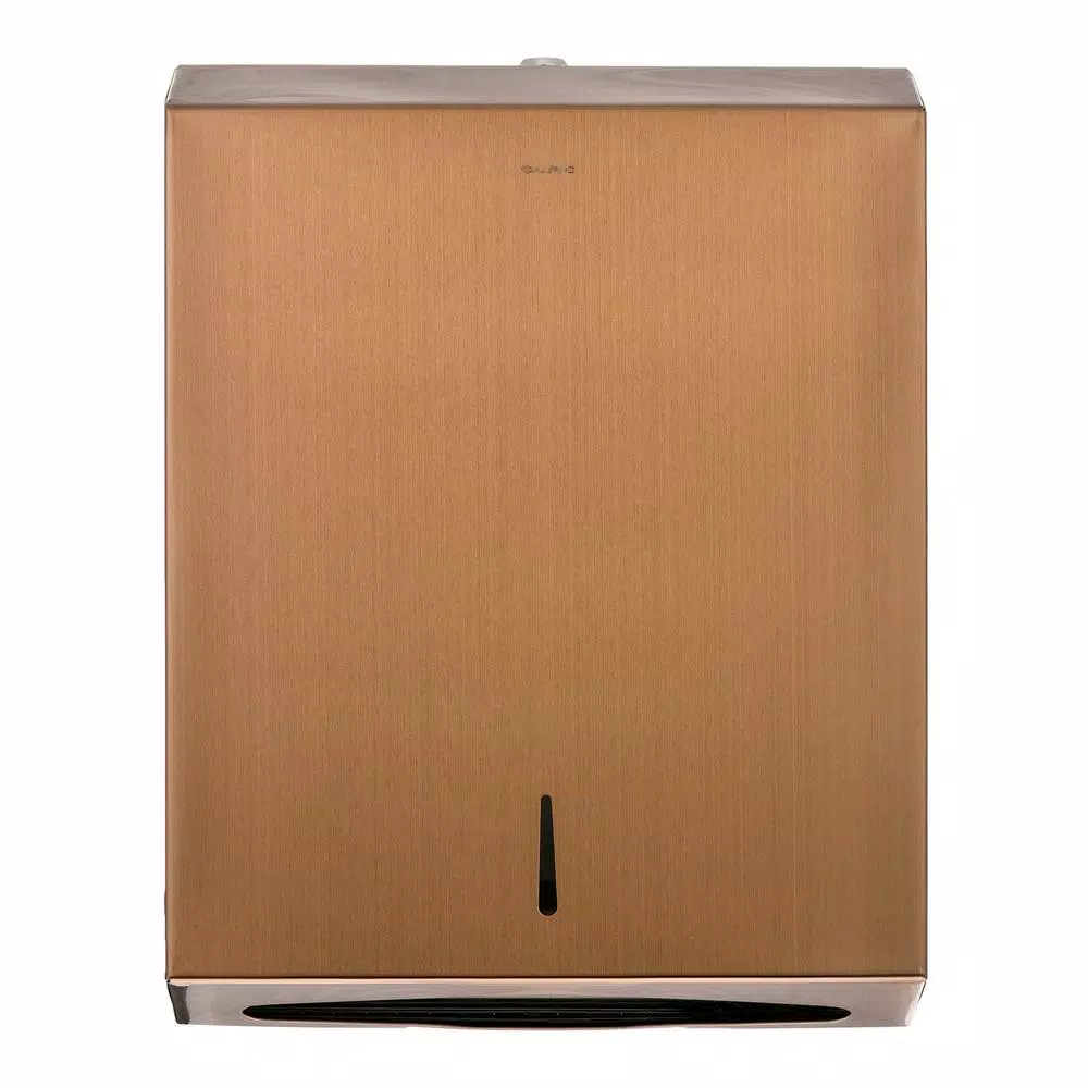 Alpine Industries Brushed Copper Stainless Steel C-Fold & Multi-Fold Paper Towel Dispenser