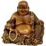 Oriental Furniture 6 in. Gold Laughing Buddha Statue - Hotei/Budai Decorative Resin Sculpture thumbnail 1
