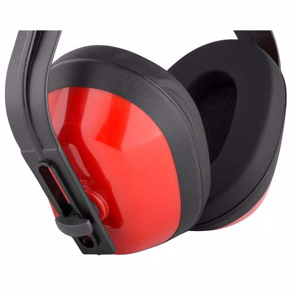 TR Industrial Safety Ear Muffs, Red Passive Hearing Protection, 26 dB NRR