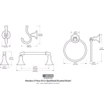 Delta Mandara 3-Piece Brushed Nickel Bath Hardware Set with Towel Bar, Toilet Paper Holder and Towel Ring thumbnail 10