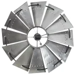 Pinnacle Rustic Galvanized Metal Windmill Wall Clock, 31-in Oversized Farmhouse Decor thumbnail 6