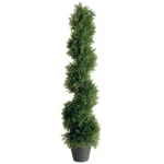 National Tree Company 4 ft. Artificial Juniper Slim Spiral Topiary Tree in Green Growers Pot thumbnail 1