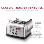 Boyel Living 1500W 4-Slice Wide Slot Toaster with Dual Independent Control Panels, Silver thumbnail 8
