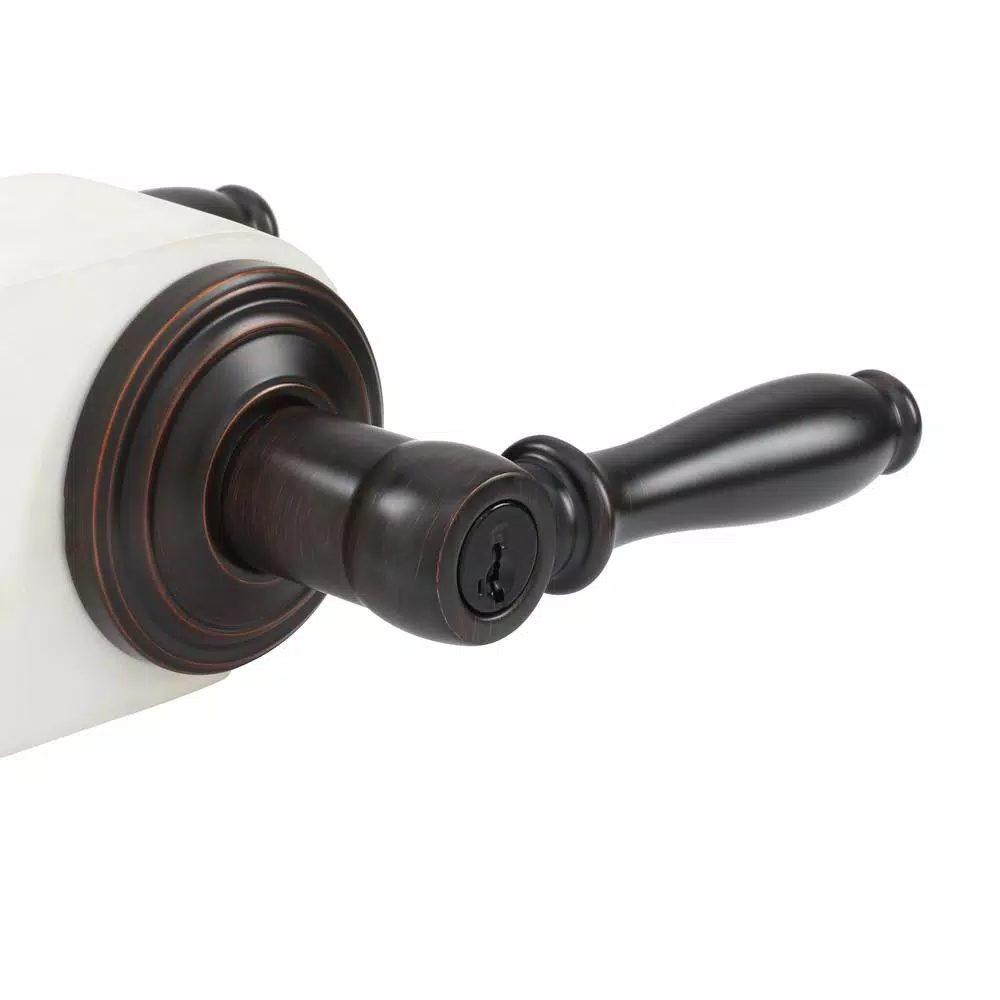 Kwikset Ashfield Keyed Entry Door Lever with SmartKey Security, Venetian Bronze