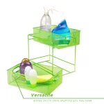 MIND READER 2-Tier Metal Mesh Utensil Caddy & Organizer, Green thumbnail 5