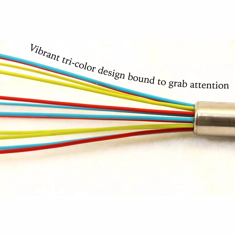 ExcelSteel Stainless Steel Tri-Color Silicone Coated Balloon Whisk Set, 3-Piece