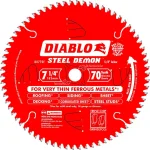 Diablo Steel Demon 7-1/4 in. x 70-Tooth Ultra Fine Ferrous Metal Carbide Circular Saw Blade thumbnail 1