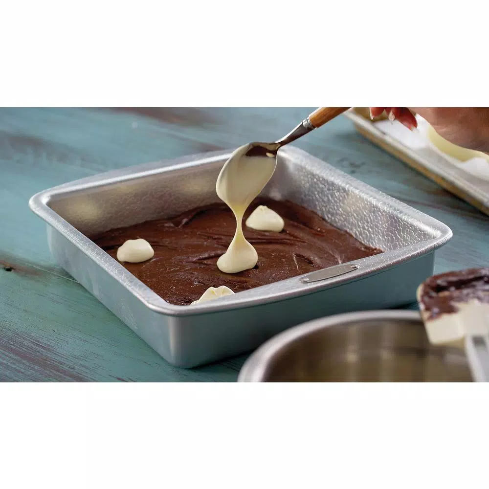 Doughmakers 9 in. Square Aluminum Cake Pan - Professional Grade Heavy Gauge Bakeware