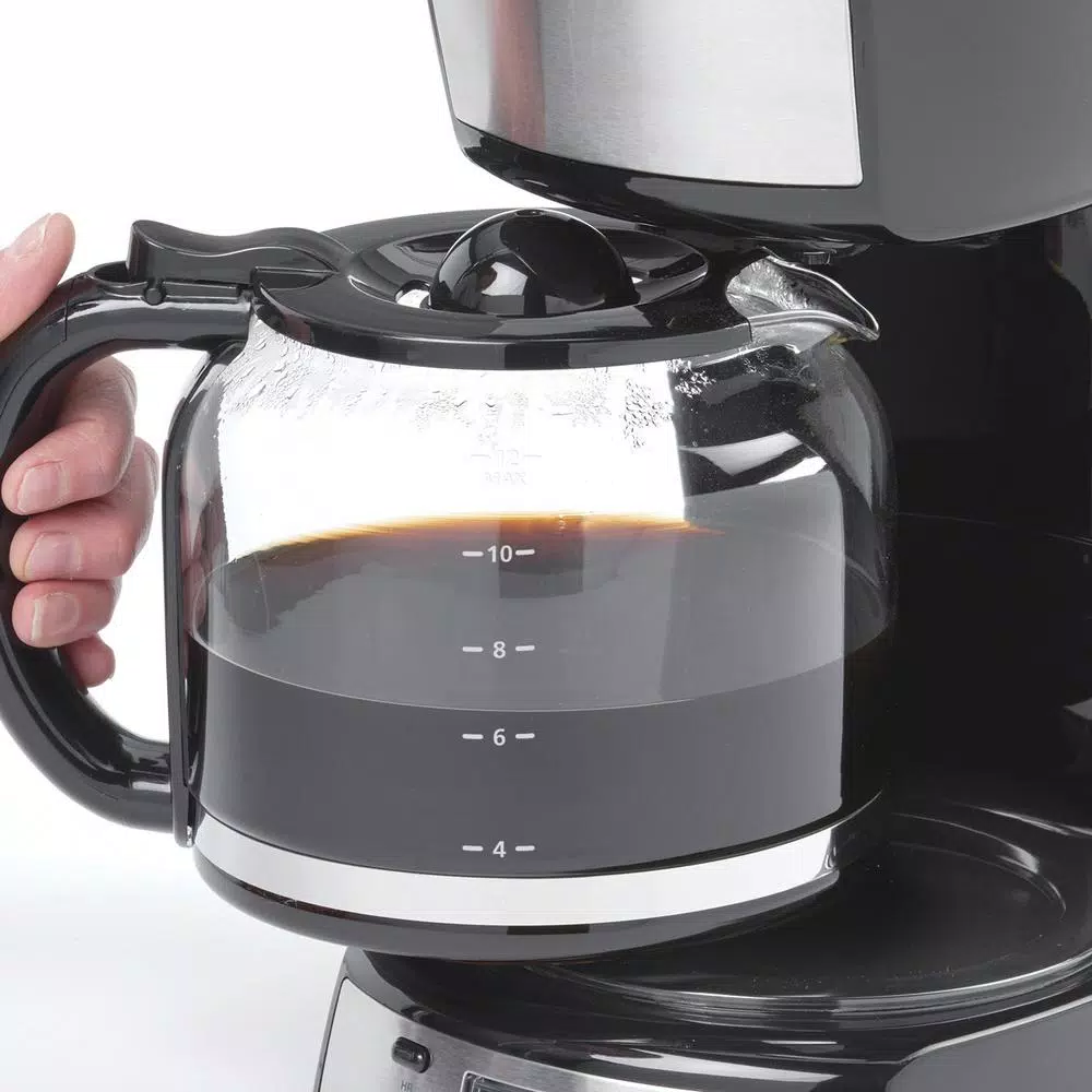 Betty Crocker 12-Cup Programmable Drip Coffee Maker with Stainless Steel Accents and Automatic Shutoff