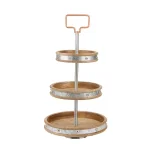 Mind Reader Products 3-Tier Silver Cake Stand with Handle, Galvanized Steel Dessert Display thumbnail 1