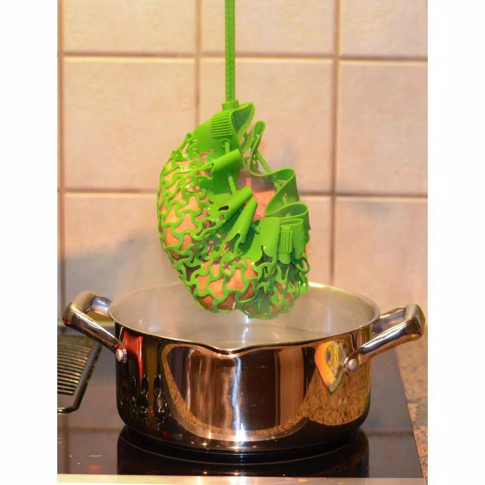 Southern Homewares Boil Buddies Silicone Cooking Mesh Boiling Bag, Green, 12 in.