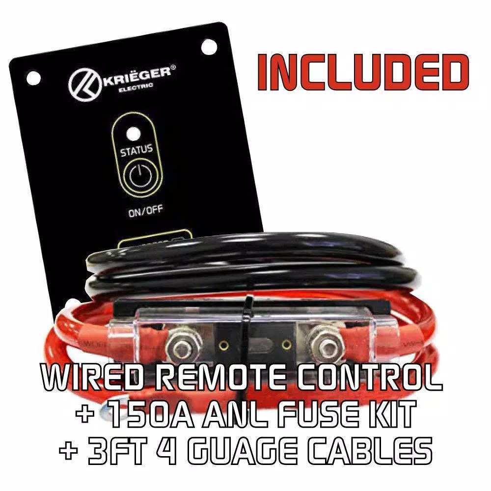 Krieger 1100-Watt 12V to 120V Power Inverter with LCD Display and Installation Kit