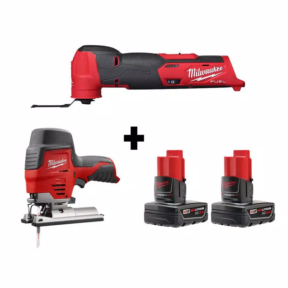 Milwaukee M12 FUEL 12V Cordless Oscillating Multi-Tool and Jig Saw Combo Kit with (2) 3.0 Ah Batteries