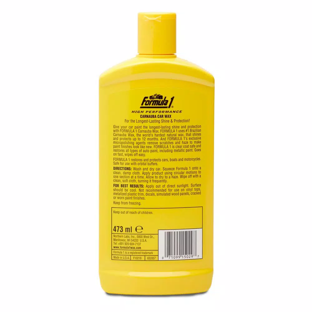 Formula 1 Carnauba Liquid Wax for High-Gloss Shine and Paint Protection