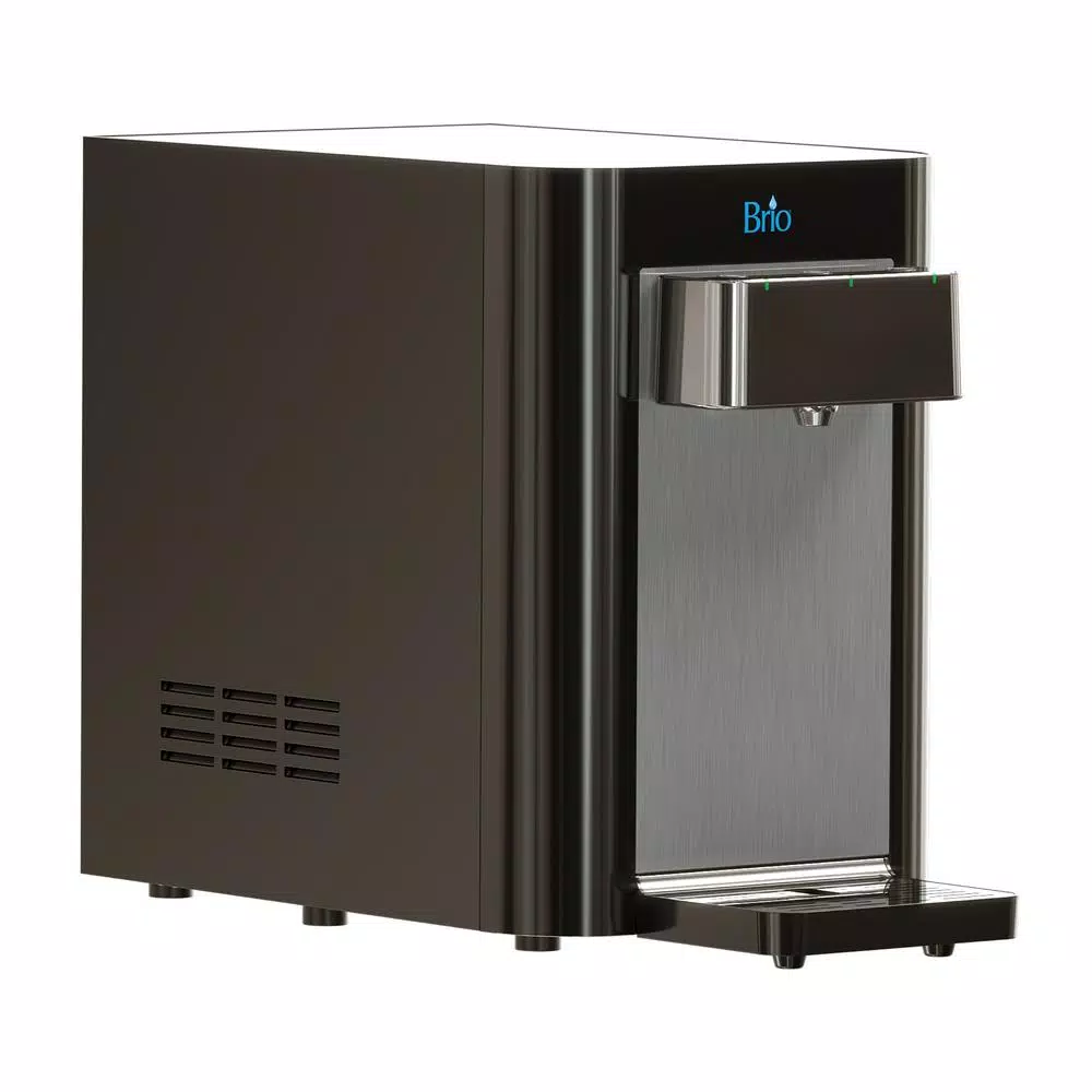 Brio Tri-Temp 2-Stage Countertop Bottleless Water Cooler with UV Self-Cleaning, Black
