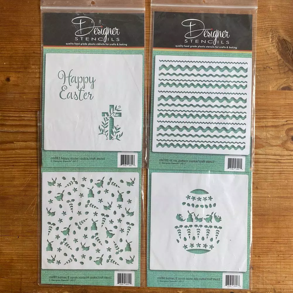 Designer Stencils Happy Easter Variety Cookie Stencil Bundle - 5 Patterns for Decorating